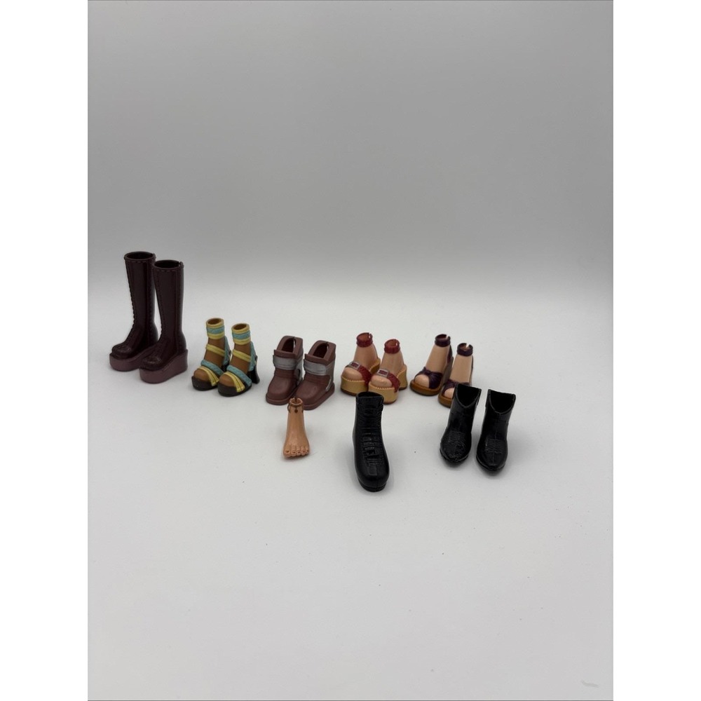 Vintage Bratz Doll Shoe Lot 6 Matching Pairs Chunky Platform Boots Cowboy Heels